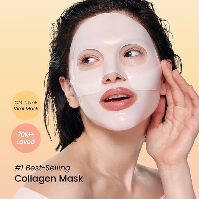 BIODANCE Collagen Pink Glow Trio: Collagen Real Deep Mask & Toner Pads & Peptide Serum for Plumping Hydration, Firming, Korean Skin Care, Gifts for women, Skin Care Set