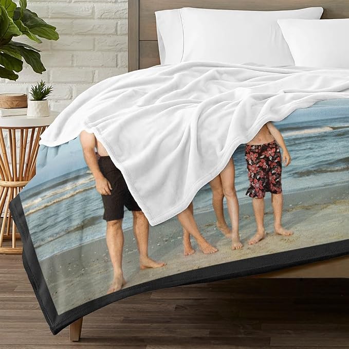 inkArts Custom Blanket with Photo, Personalized Blanket, Customized Photo Blankets, Customizable Picture Blankets, Personalized Fathers Day Blanket Gifts for Dad Baby Kid Family