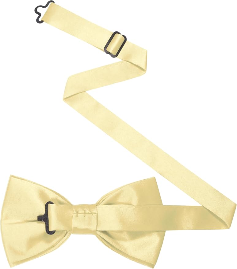 JEMYGINS Solid Color Pre-tied Bow Tie Adjustable Bowtie for Men