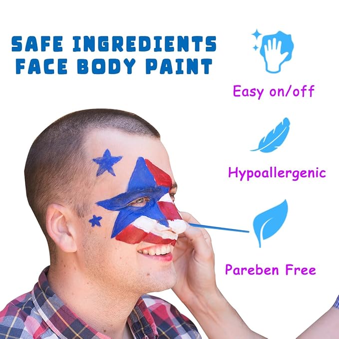 Bowitzki Face and Body Paint 2oz Cream Makeup 60ml Water Based Face Painting Special Effects For Adults Children Kids Halloween Christmas Party Stage Cosplay (Yellow)