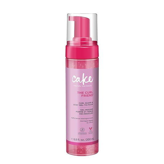 Cake Beauty Gel-to-Foam Curl Styler, The Curl Friend – High Hold & Definition - Frizz Protection- Infused with Coconut Oil & Shea Butter - For Curly Hair- 6.8 fl oz./ 200 mL | Volumizing, Gel to Foam, Flake Free, Frizz Control, For Curly Hair