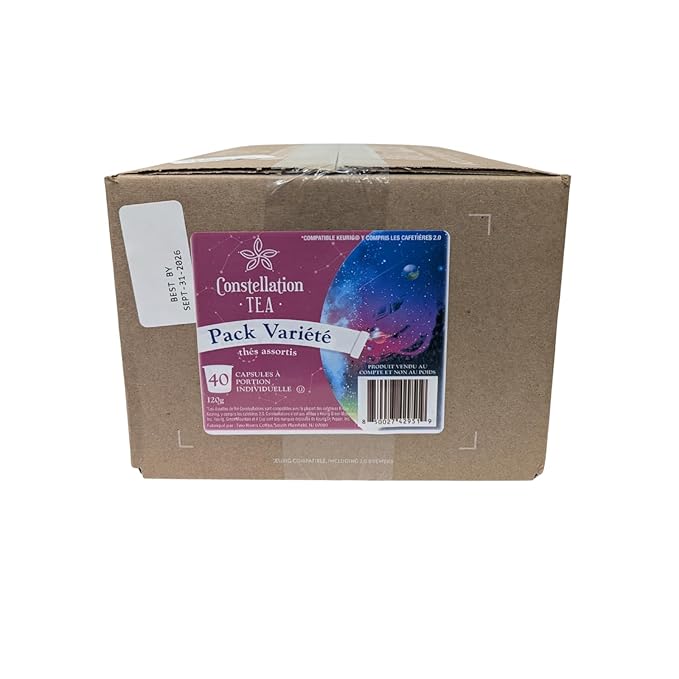 Constellation Tea Assorted Variety Pack Sampler Tea Pods Compatible with K Cup Brewers Including 2.0, 40 Count