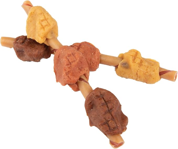 SmartBones Kabobz Rawhide-Free Dog Treat, Chicken, Pork, Duck, 12 Count | Highly Digestible, Vitamin & Mineral Enriched, Supports Dental Health, For Adult Dogs