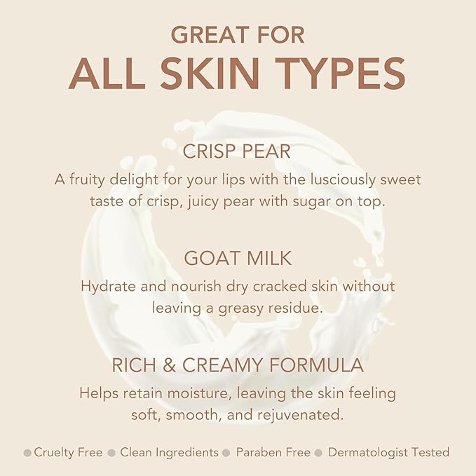 Dionis Goat Milk Crisp Pear Hand & Body Cream and Body Lotion Limited Edition Gift Bundle (Pack of 2)