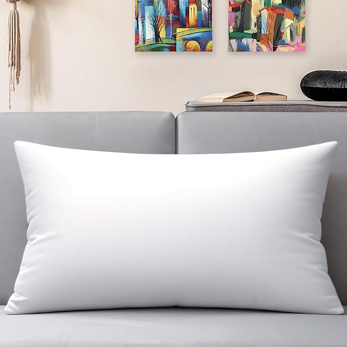 JIEITIVE Throw Pillow Inserts Hypoallergenic Premium Pillow Stuffer Square Form for Decorative Pillow Covers Cushion Set of 1-12 x 20 Inches