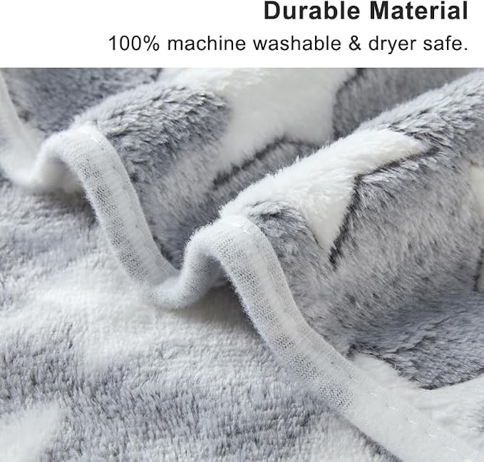 CADONO 1 Pack 3 Blankets for Dog Puppy Cat (Large 41x31'', Grey) | Super Soft Fluffy Premium Fleece Pet Blanket Flannel Paw Printed Throw