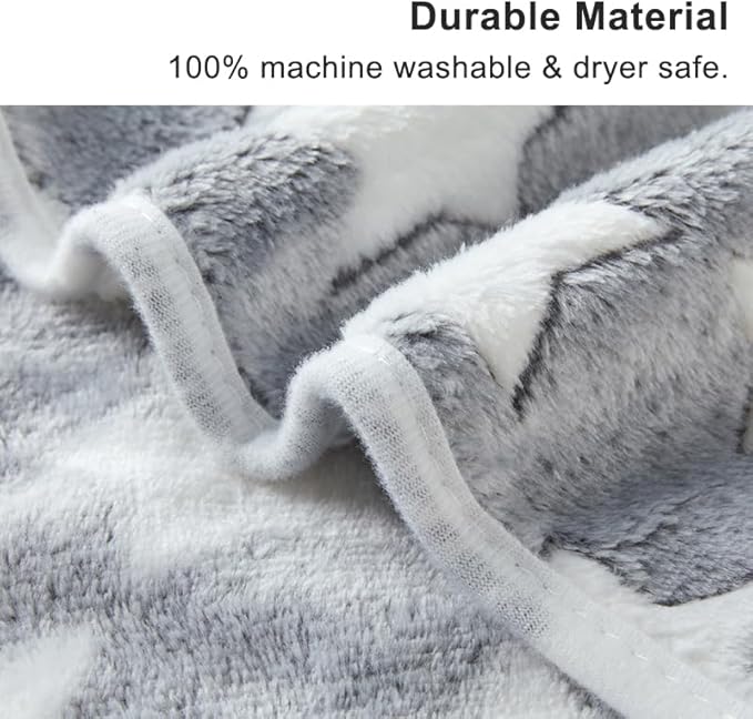 CADONO 1 Pack 3 Blankets for Dog Puppy Cat (Small 23x16'', Grey) | Super Soft Fluffy Premium Fleece Pet Blanket Flannel Paw Printed Throw