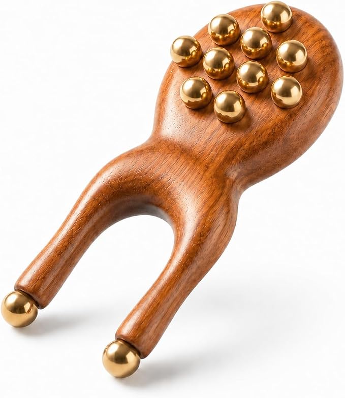 Scarab Acupressure Tool, TMJ Relief Products Jaw Massage Tool, Wooden Pressure Point Massager for Facial Fascia Massage, Jawline, Face & Neck Relaxation, Facial Reflexology Tool