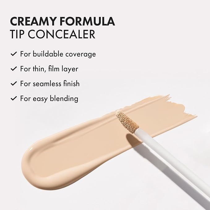 LUNA Long-Lasting Tip Concealer Cover-Fit (#01 Vanilla) Full Coverage, for Under Eye Dark Circles, Fine Lines, Redness & Discoloration, Korean Makeup 0.26 Fl Oz