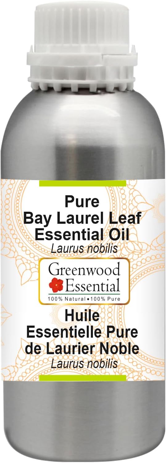 Greenwood Essential Bay Laurel Leaf Essential Oil (Laurus nobilis) Pure | Non-Sticky | Non-Greasy | Lightweight | Men & Women | All Skin Types | Steam Distilled 300ml (10 oz)