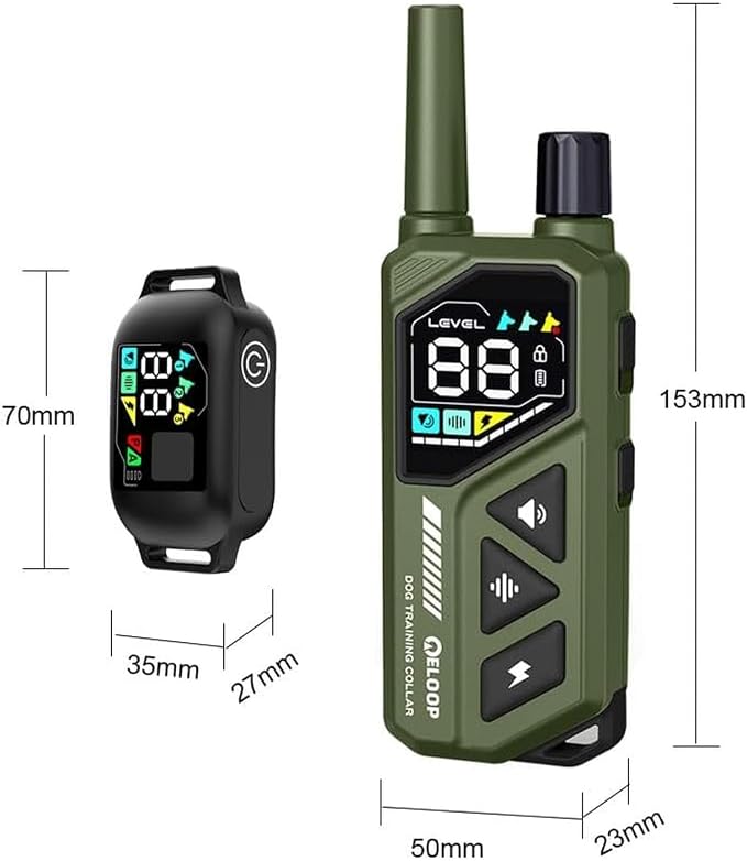 Dog Shock Collar for 3 Dogs - AI Smart Electric Anti-Barking Training Collar with Remote, 3300FT Range & IPX7 Waterproof, No False Trigger E-Collar for Small Medium Large Breeds