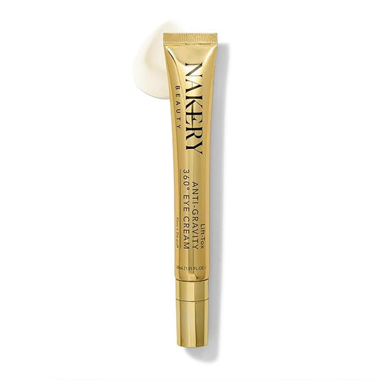 Nakery Lift-Tox Eye Cream for Puffiness and Bags, Lifting Treatment with Hyaluronic Acid, Anti Aging Formula for Women, Depuffing Moisturizer for Wrinkles and Dark Circles
