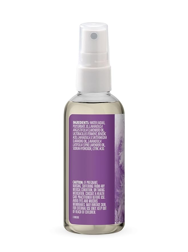 Aura Cacia Relaxing Lavender Aromatherapy Mist, 4-Ounce, Lavender Pure Essential Oils, Sweet & Floral Aroma
