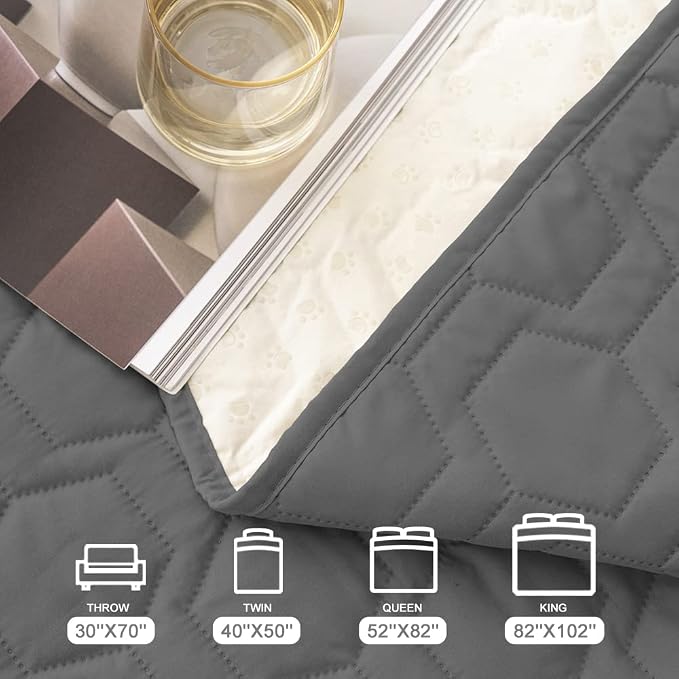 Tcksstex Waterproof and Anti-Slip Dog Bed Cover and Pet Blanket Sofa Pet Bed Mat ，car Incontinence Mattress Protectors Furniture Couch Cover for Most Cats Dogs, Pets