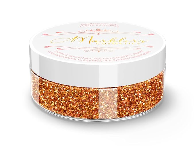 MARBLERS Twinkle Face & Body Glitter [Copper] 0.18oz (5g) | Fine | Non-Toxic | Vegan | Cruelty-Free | Festival, Rave & Party Makeup | Eye, Hair, Nail Polish, Eyeshadow | Nail Art | Gel Nail