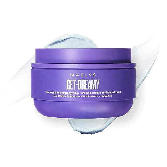 MAËLYS GET-DREAMY Overnight Toning Whip - Cellulite Cream & Skin Tightening Support with Milk Thistle + Uva-Ursi - Moisturizing Body Cream in a Whipped Texture (6.8 Fl Oz)