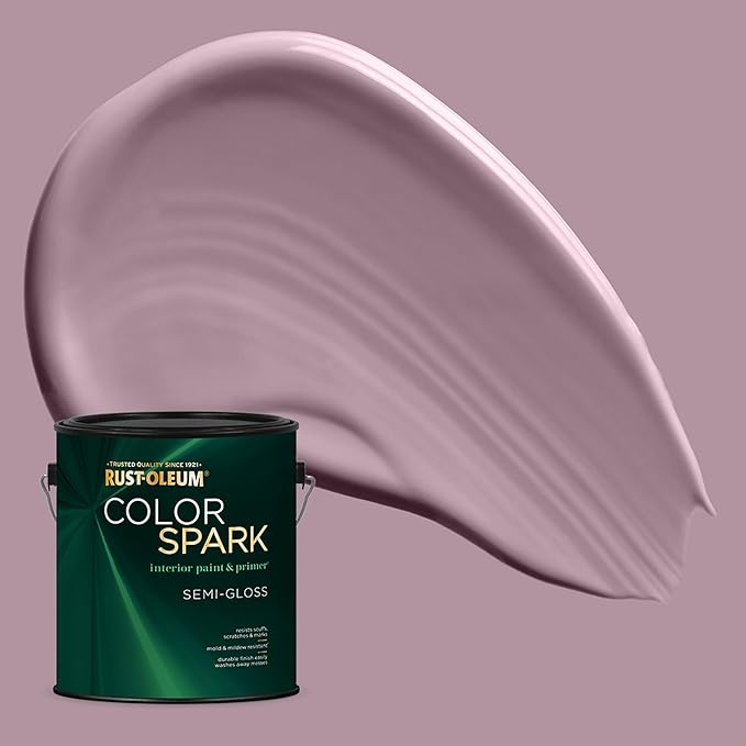 Rust-Oleum Color Spark Interior Paint and Primer in One, Semi-Gloss, Dusty Orchid, 1 Gallon