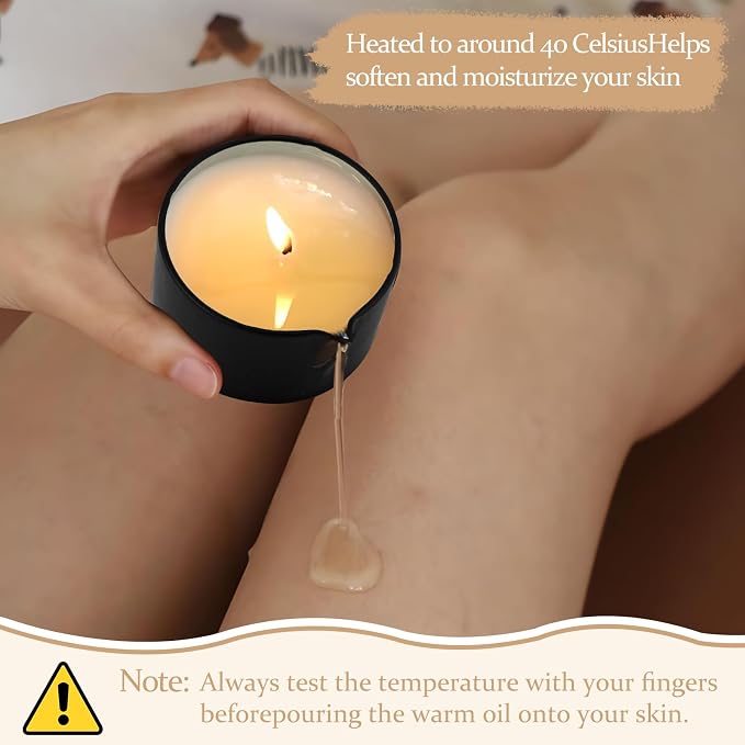 6 Pack Massage Candle Set, Assorted Scented Massage Oil Candle, Low Temperature Soy Wax Massage Oil Candles for Skin Moisturizing, Home Spa, Relaxation, Self-Care
