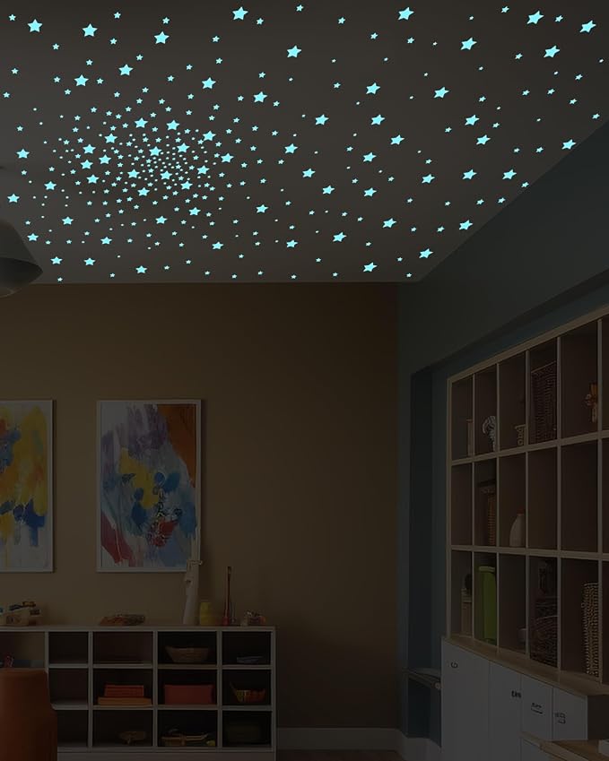 201 Pcs Glow in The Dark Stars Stickers, Boys Room Bedroom Ceiling Decor | Boys Girls Room Decor, Stars for Ceiling, Stocking Stuffers for Kids 8-12, Wall Stickers, Star Stickers, Ceiling Decor
