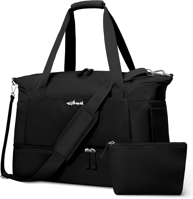 Gym Bag for Women, Personal Item Travel Bag with Shoes Compartment, Weekender Overnight Duffel Bag with Wet Pocket, Carry On Bag for Women, Travel, Gym, Weekend