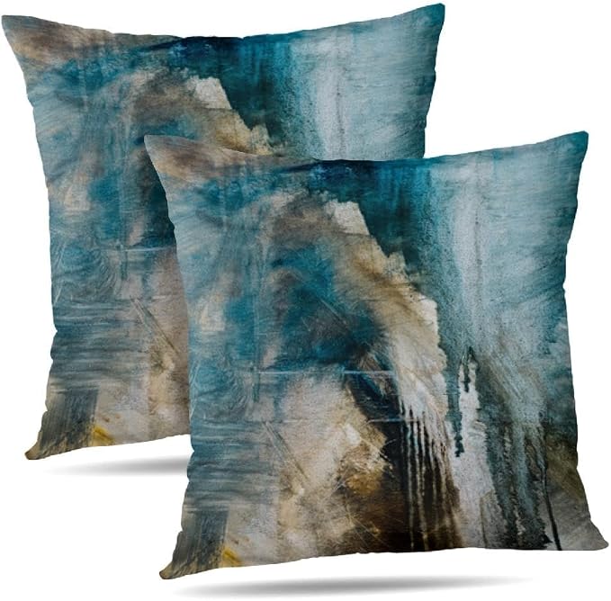 Throw Pillow Covers for Couch, 16x16 Inch, 2 Pack, Brown Grey | Decorative Throw Pillow Covers Cushion Covers for Couch Bedroom Sofa Living Room