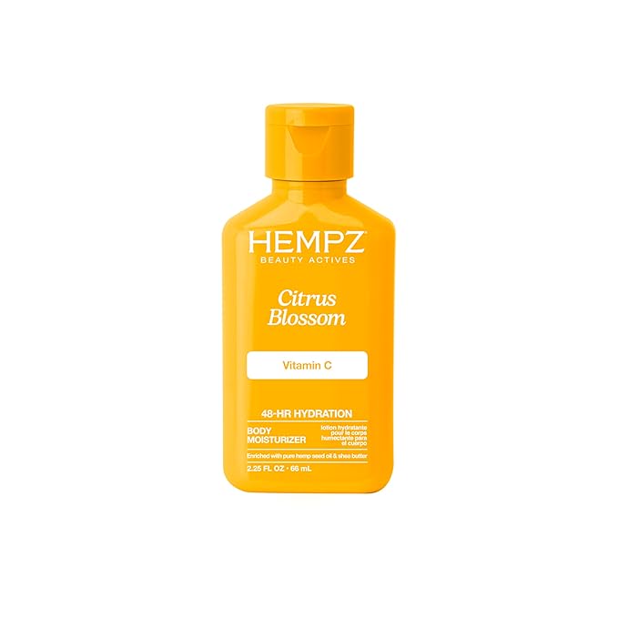 Hempz Body Lotion - Citrus Blossom Limited Edition Mini Daily Moisturizing Cream, Shea Butter, Aloe, Body Moisturizer - Skin Care Products, All Natural Hemp Seed Oil - Travel Size 2.25 Fl Oz