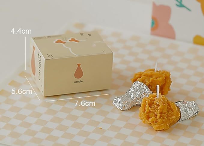 Fried Drumstick Shape Scented Candle,2PCS Fried Chicken Leg Aroma Soy Wax Funny Decorative Candle for Table Photo Prop Birthday,Prefect Gift for Meditation Stress Relief Mood Boosting