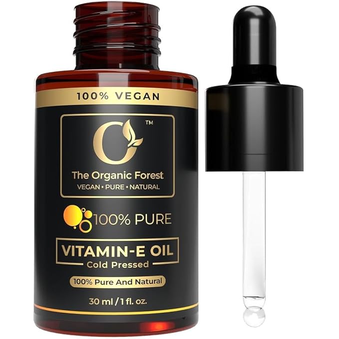Vitamin E Oil - Cold Pressed for Skin, Face & Hair| 100% Pure Body Oil After Shower | Acne, Spots & Marks | Nails Moisturizer & Cuticle Care | Soap Making Supplies