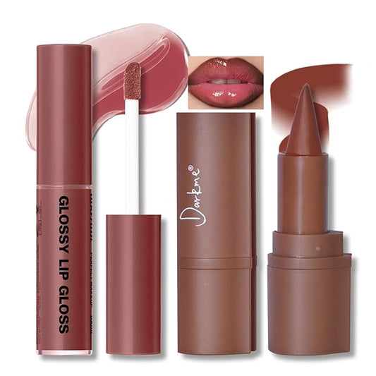 Lip Liner Gloss Set, Red Plumping Lip Liner Lip Pencil Moisturizing Lightweight Lip Gloss Lip Combo, High Shine Glossy Lip Tint Lip Stain Makeup Long Lasting Lip Contour for Women