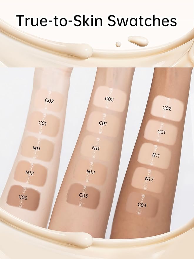 Catkin Phoenix Cushion Foundation Buildable Coverage Anti-Aging Serum Makeup, Sheer Satin Finish, Refill Included, Light Beige 0.46 Oz x 2, N12 NATURAL BEIGE