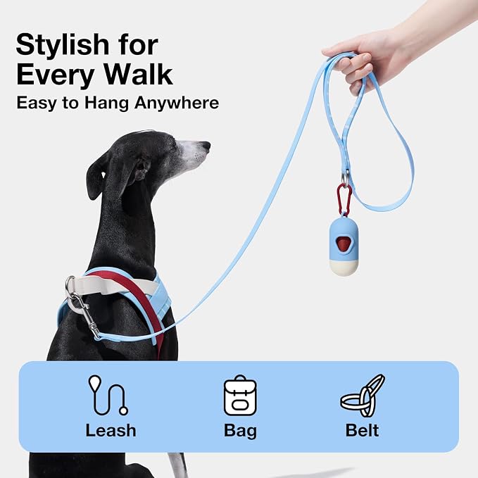 VETRESKA Dog Poop Bag Dispenser with 105 Bags, Leak Proof and Extra Thick | Pet Waste Bags for Dog Walking and Cat Litter, Rose & Amberwood Scented