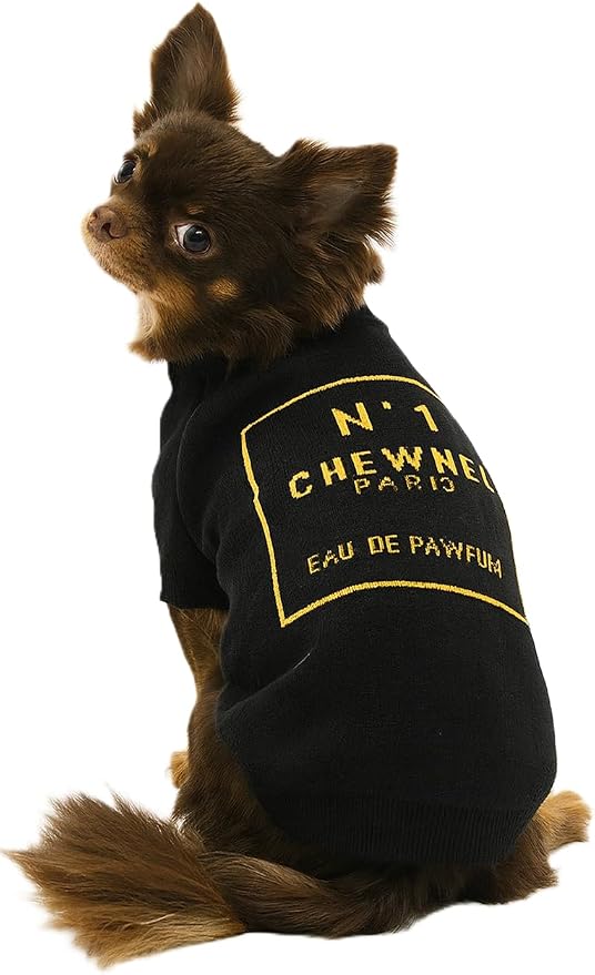 Everything Chic Luxury Dog Sweater – Soft Knit Designer Pet Outfit for Small Dogs & Puppies, XS–L, Stylish Warm Clothing for Yorkies, Chihuahuas, Dachshunds, Maltese, French Bulldog