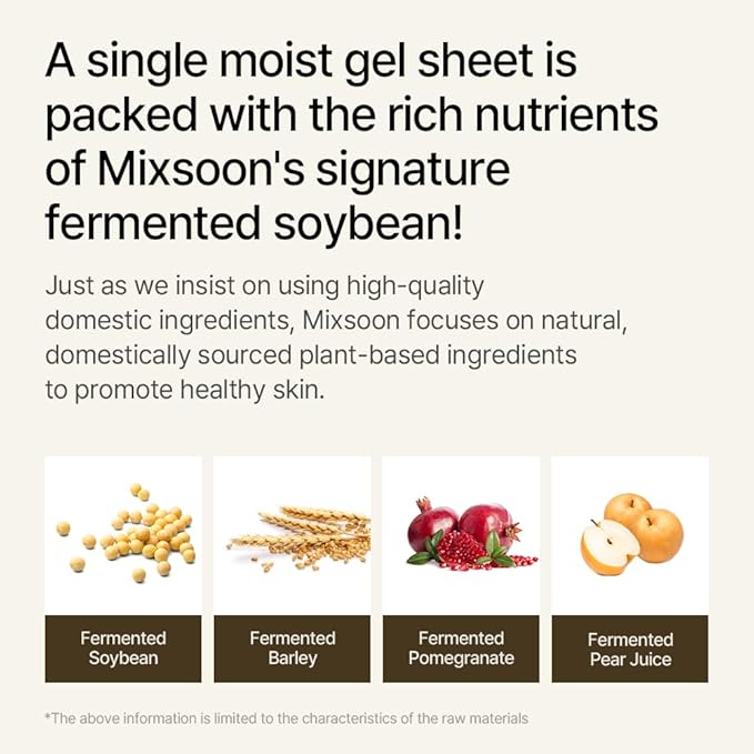 mixsoon Bean Collagen Hydrogel Mask Hydration All-In-One Firming, Soothing Gel Formula Face Mask for Radiant, Smooth Skin Stocking Stuffers 35g / 1.18 fl.oz. (5ea) Korean Glass Skin Care