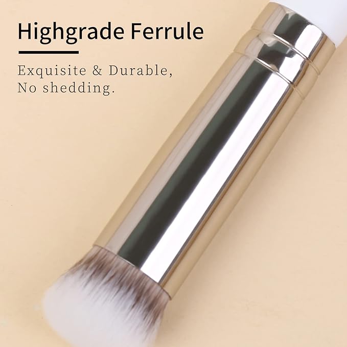 Angled Concealer Brush - Under Eye, Small Nose Contour, Makeup Brush (White, 270)