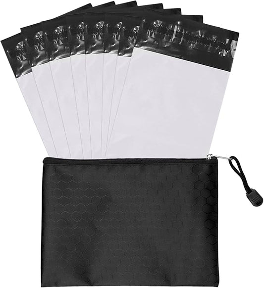 Feminine Personal Disposal Bags,5 * 8 inches Tampon Pack of 100 White Opaque Seal Discreet Disposal Bags for Tampons,Sanitary Pads,Sanitary Liners(with Black Storage Bag)