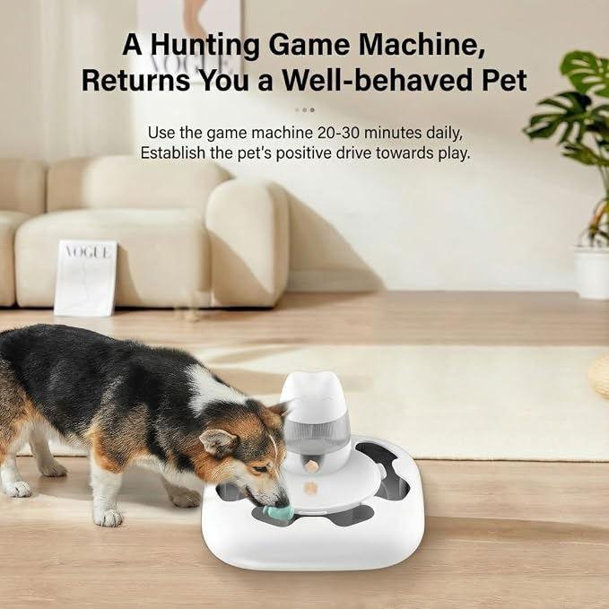 Interactive Cat Toy for Indoor Cats, Cat Enrichment Toy for Boredom and Mental Stimulation, Automatic Motion Hands-Free Play with Optional Treat Dispenser, Anti-Slip Base