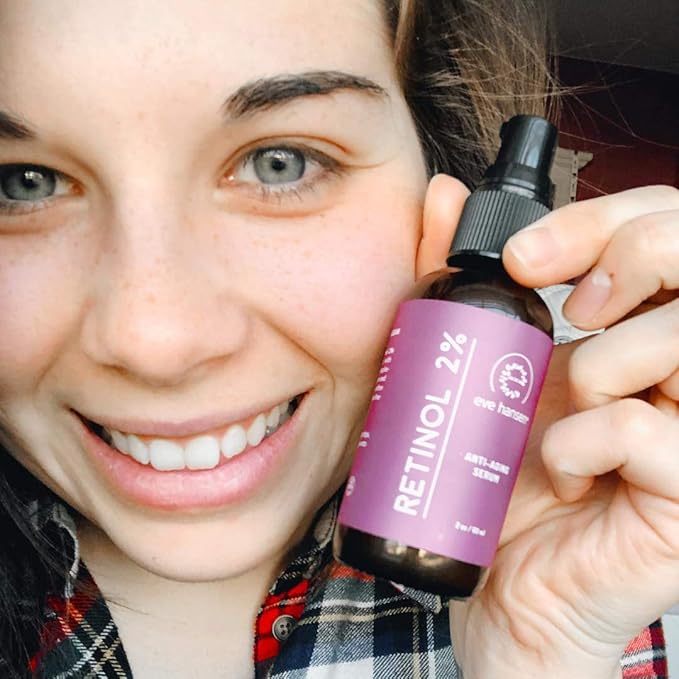 Eve Hansen Anti-Aging Retinol Serum for Face | Anti-Wrinkle Serum with Vitamin A, E, and Hyaluronic Acid | Acne Scar, Pore Minimizer Cruelty Free 2% Organic Retinol Night(1 oz)