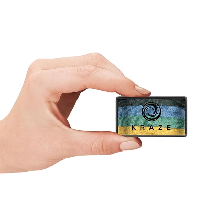 Kraze FX Dome Stroke - Forest (25 gm), Professional 1-Stroke Split Cake, Hypoallergenic, Non-Toxic, Water Activated Face & Body Painting Makeup Supplies for Sensitive Skin, Kid Safe, Adults