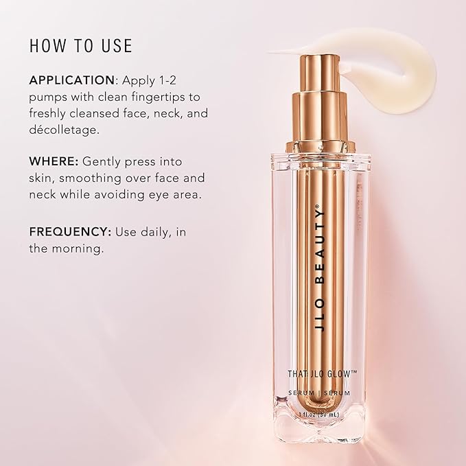 JLO BEAUTY Brightening Serum, Face Serum with Vitamin C, Niacinamide & Squalane, Skin Care with Antioxidants For Smooth, Firm & Lifted Skin, Skincare for Women & All Skin Types, That JLO Glow, 1.5 Oz