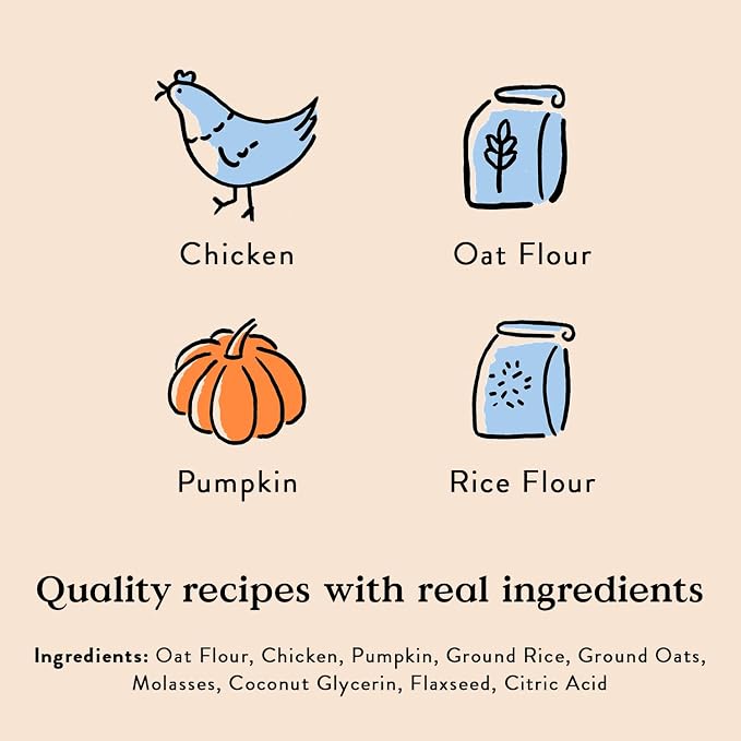 Bocce's Bakery Sunday Roast Dog Training Treats, Chicken & Pumpkin (6 oz) | Oven Baked, Wheat-Free Everyday Dog Training Treats - Made with Real, Limited Ingredients and Baked in The USA