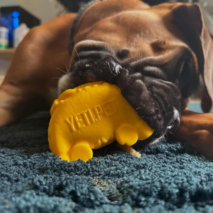 Yeti Puff & Play Interactive Dog Toy, Nugget Treat Dispenser, Yellow Yak