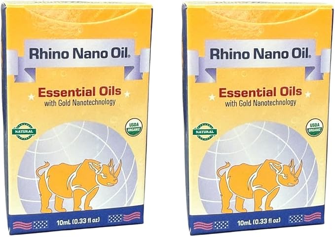 2 Packs - Rhino Nano Essential Oil - Dau Con Te Giac Cong Nghe Nano - 10mL per Bottle with 2 Bottles per Order - Product of USA