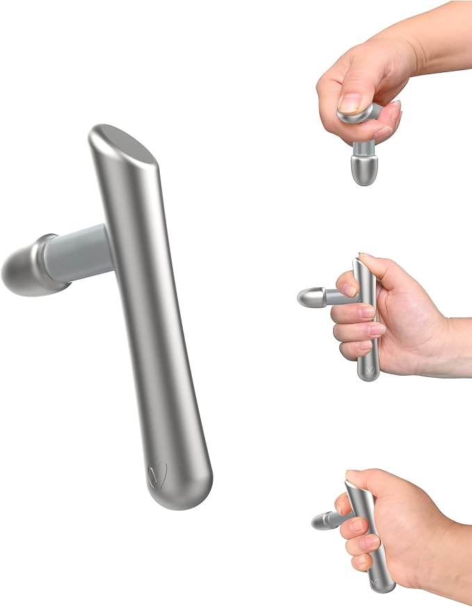 LittleMum T-Bar Massage Tool - Myofascial & Foot Reflexology Massager, Stainless Steel, Heavy Duty