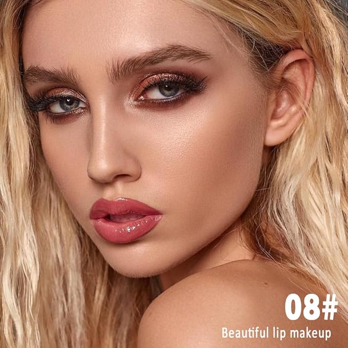 evpct Dirty Pink Shiny Glossy Longwear No-Budge Liquid Lip Color Lipstick Makeup, Highly Pigmented Color Instant Shine, Waterproof Long Lasting Lipstick for Women, Lip Stain Gloss with Lip Liner Brush