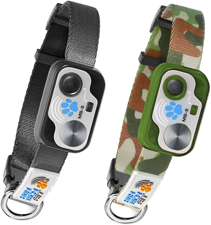 Genuine MS-5® Automatic Smart Pet Door Collar 2-Pack, Tested & Certified by High Tech Pet - Black & Camo