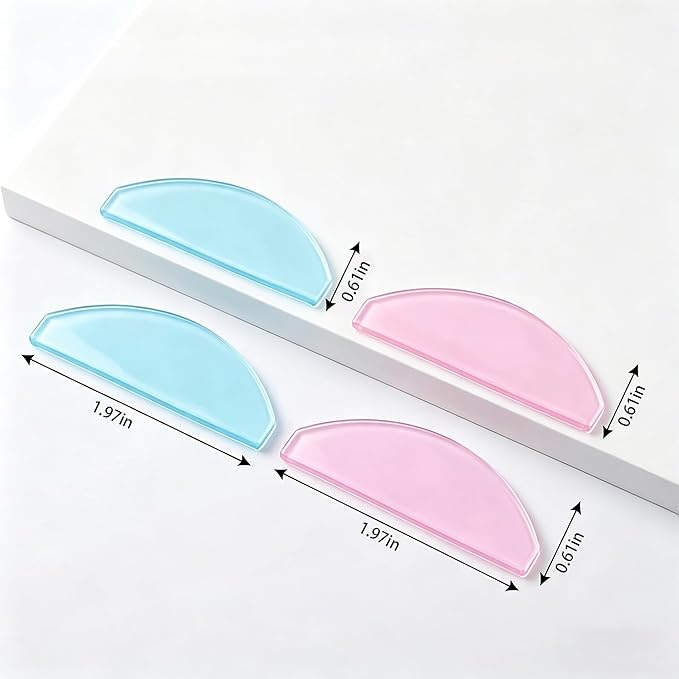 Lash Lift Shields – Washable and Reusable Korean Super Sticky Flat Pads for Eyelash Perm, No.1 Lash Lift Softening Shields for Women Beauty, Pink (1 Pair Pink + 1 Pairs Blue)