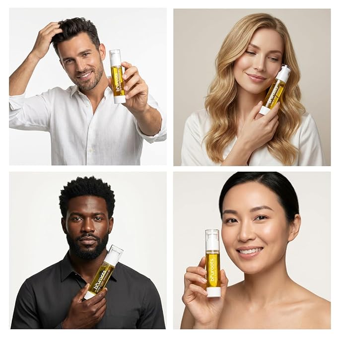 Scalp & Hair Renewal Oil with Scalp Applicator, Bi-Phasic Hair Growth Oil for Stronger, Healthier Hair, Natural Plant Hair Oil Formula with Rosemary, Onion, Argan, Jojoba & Castor