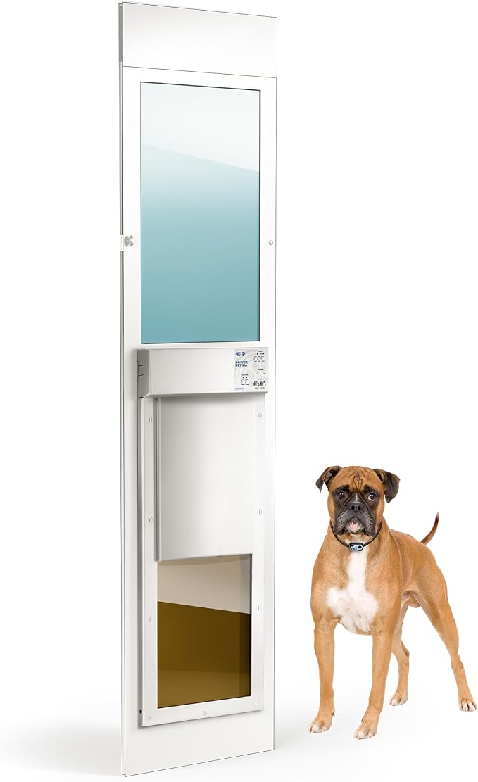 Power Pet Smart Automatic Electronic Pet Door by High Tech Pet (Patio Regular - 75" - 80 1/4", Large, WiFi Enabled - App Control)