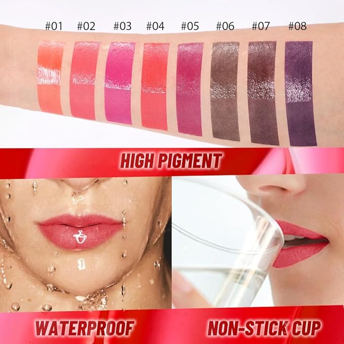Vivid Coral Peel off Lip Stain Lip Oil Dual Ended Combo Set with Tweezer, 2 in 1 Lips Liner Stain Oil Long Lasting Waterproof, High Pigmented Flawless Lips Tint Stick Not Faded Vegan & Cruelty-free
