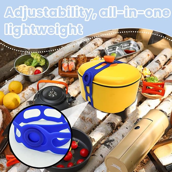 21.5in Reusable Silicone Latch Strap - Universal Slow Cooker Lid Holder & Strap for Transport, Heavy Duty Elastic Tie for Bento Box, Yoga Mat & Luggage, BPA-Free(Grey-2PCS)